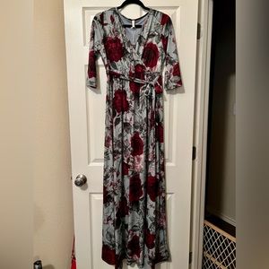 *NEW* Pink Blush Maternity 3/4 Sleeve Maxi Dress